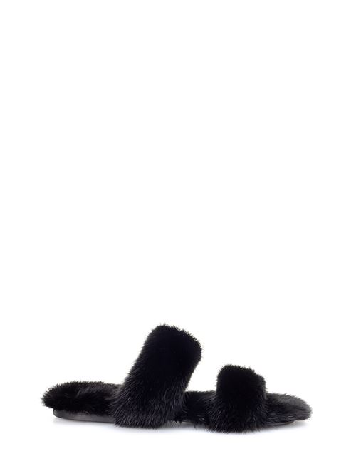 BLEACH MULES IN MINK SAINT LAURENT | 649419E0E001000